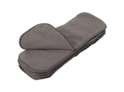 Primerox 5pcs Forros para Fraldas Bebê Reutilizáveis 4 Camadas de Bambu Carvão Cinza