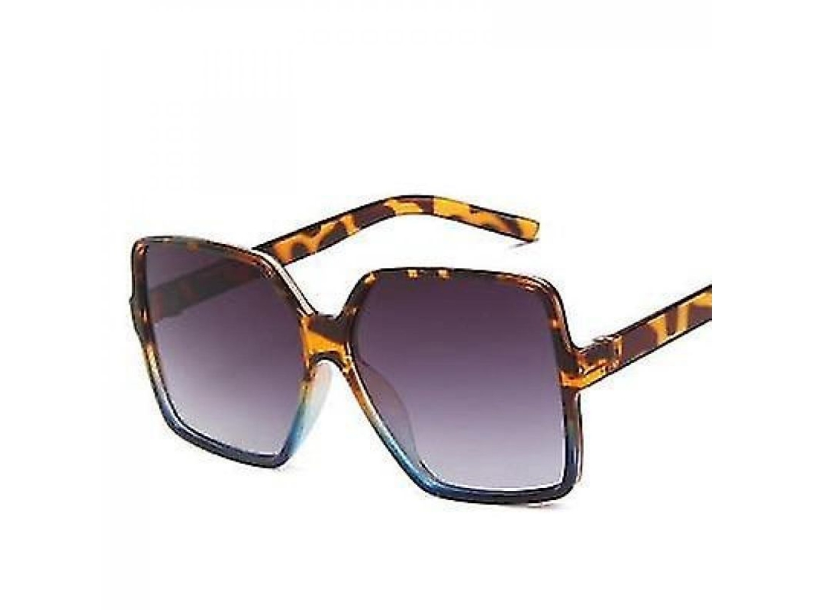 Óculos de Sol Femininos Luxo Quadrado Grande Moldura Preto Fashion Bws