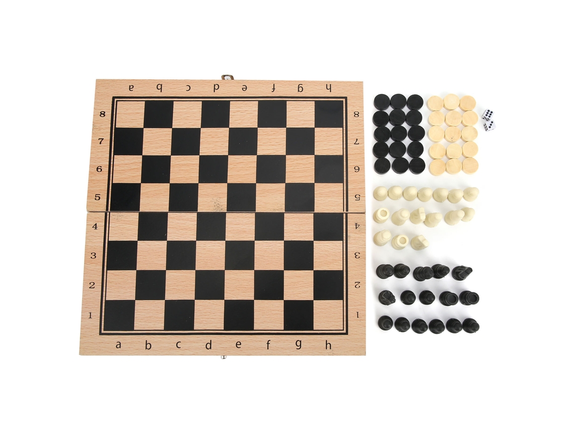 Mali jogo de Tabuleiro de Xadrez 3 em 1 Madeira Dobrável Portable para Xadrez Damas Backgammon