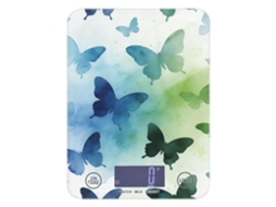 Balança De Cozinha Digital Com Estampa Borboletas Em Aquarela Azul E Verde, Capacidade De 5kg 12lb, Fácil De Limpar, Com