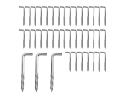 2026 juegos de 40 Ganchos de Tornillo de Acero Galvanizado 40*15mm M3.7 para Colgar Objetos Domésticos