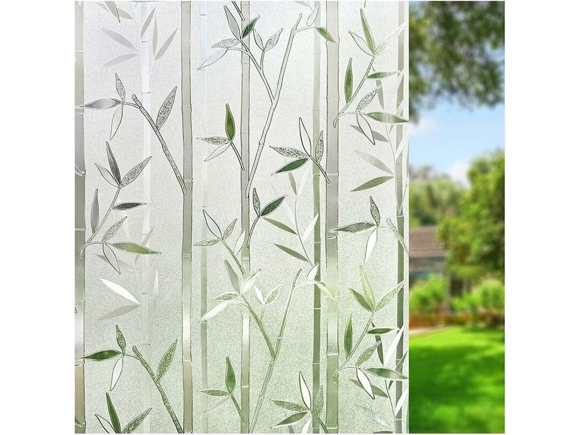 Película Para Janelas, Película Estática Para Janelas, Películas Para Vidro Quarto, Cozinha, Porta E Armário, Bambu(60 X 200 Cm)