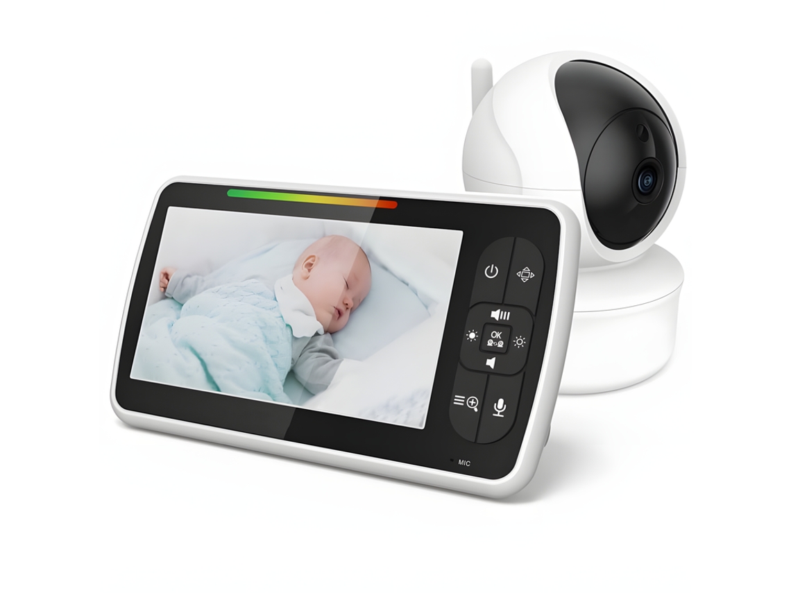 Sm650 Monitor De Bebê Câmera Ajustável Com Tela De 5 Polegadas E Intercomunicador Bidirecional De Visão Noturna Infravermelha Szsmart