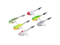 Rebe 6 Peças Conjunto de Isca de Simulação, Blade Bait, Wobbler, Vibração, Spinner, para Água Doce e Salgada