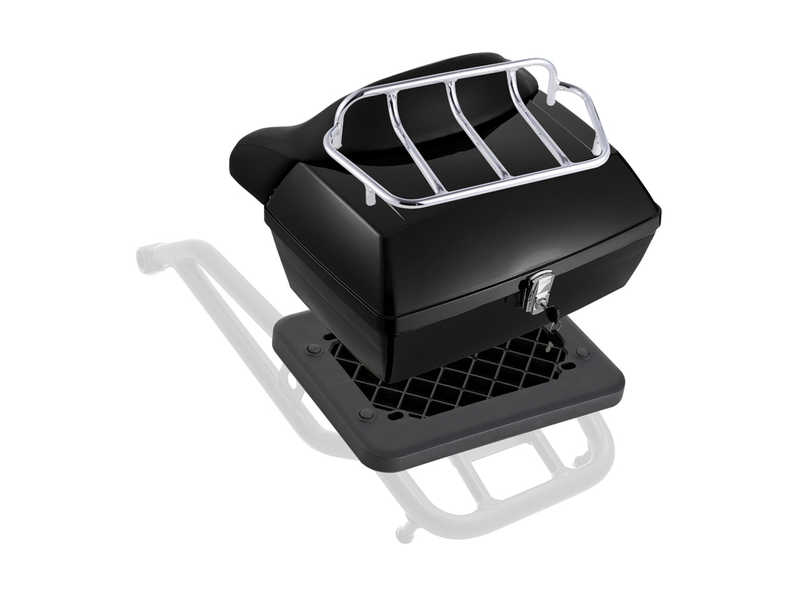 Baú Porta capacete Universal para Motos 48 L de Moto Material Pp Maleta Impermeável e Removível com Base Múltiplos Furos Caixa Motocicleta, 565 X 500