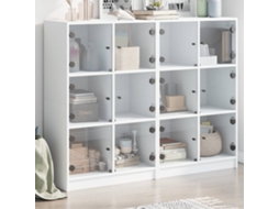Vidaxl Estante C/ Portas 136x37x109 Cm Derivados Madeira Branco