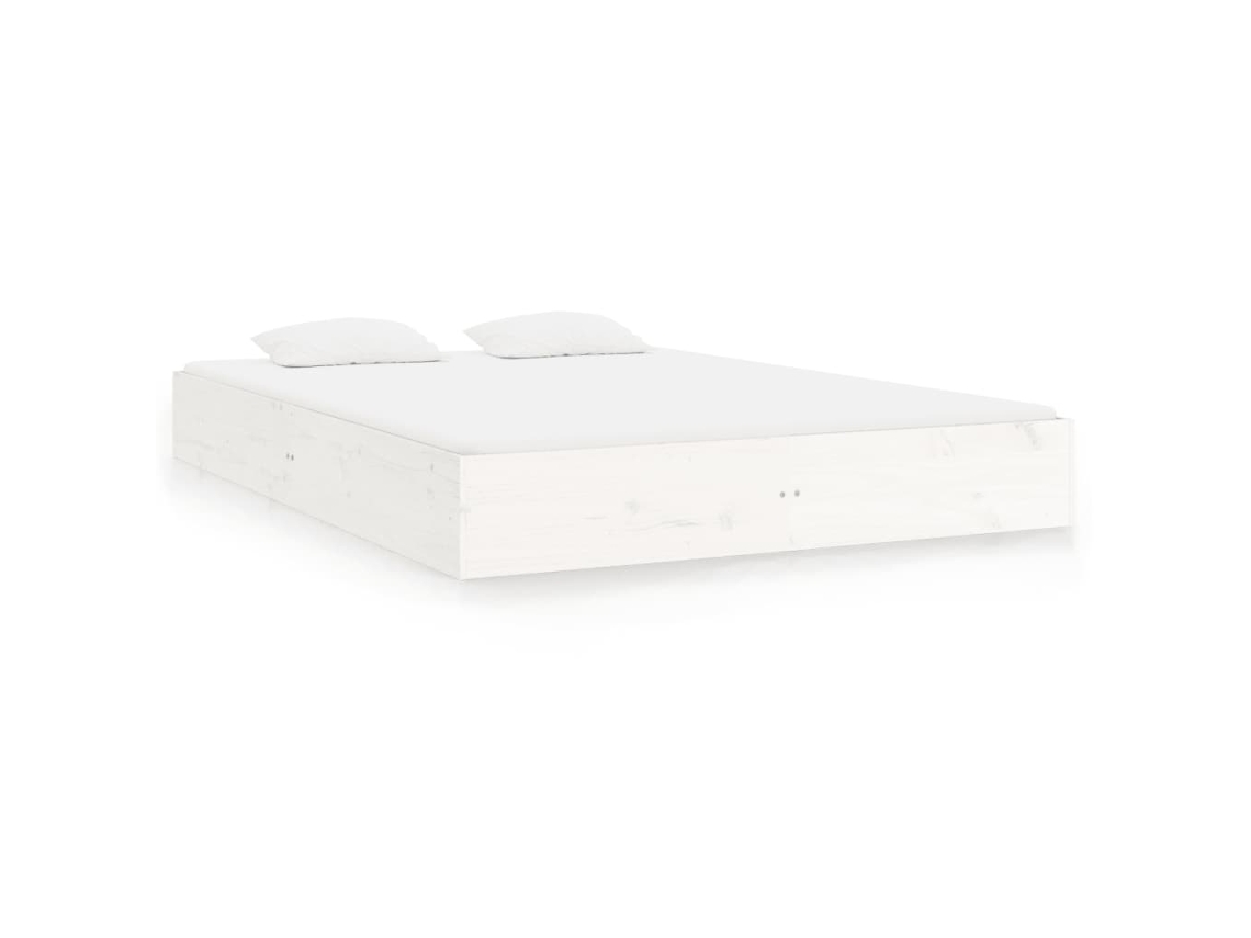 Estrutura De Cama Vidaxl Branco Madeira (203x202.5x23 Cm)