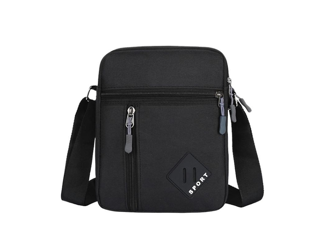 Bolsa Messenger Para Homem Impermeável De Tela Oxford Crossbody Para Trabalho, Viagem E Uso Casual Sling Pack Negro