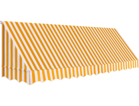 Toldo bistrô 400x120 cm laranja e branco