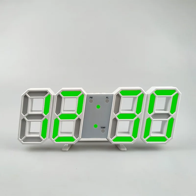 (verde) Despertador Digital 3d, Despertador Led De Parede, Despertador De Mesa, Com Visor De Temperatura