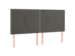 Cabeceira Cinza Escuro 160x5x118/128 Cm Veludo MAISON EXCLUSIVE