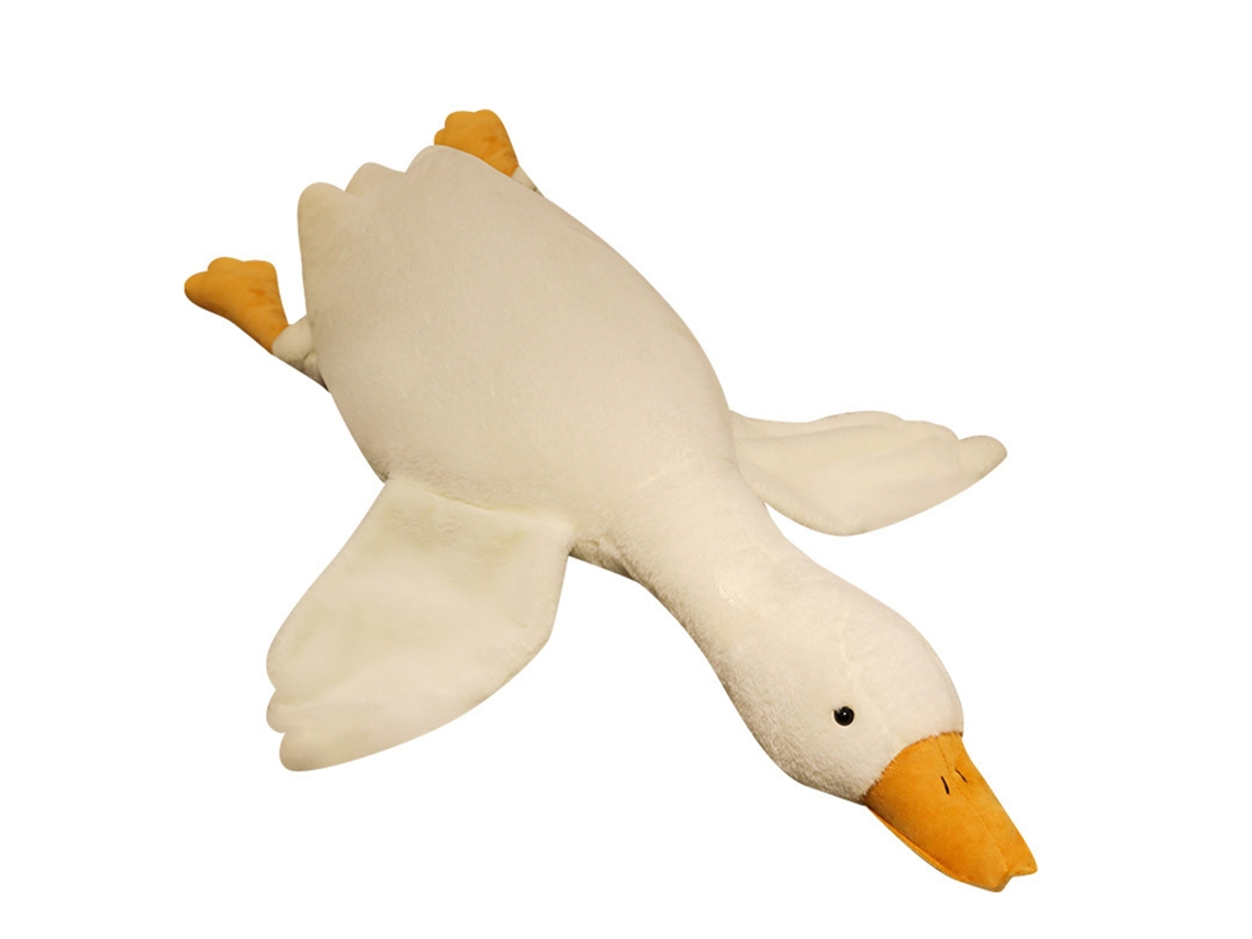 Mali brinquedo de Pelúcia Ganso Branco Grande 90cm Bonito Adorável Macio Travesseiro com Zíper
