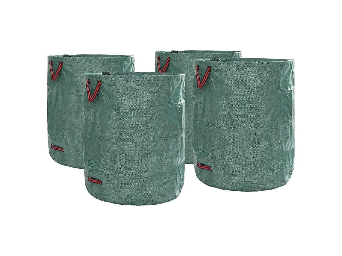 Conjunto 4 Sacos De Lixo Para Jardim Com Alças Vidaxl Verde Polipropileno