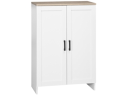Armário De Cozinha Com Portas E Prateleiras Ajustáveis, 60 X 30 X 90 Cm, Branco, Com Estrutura Resistente E Durável, Ideal Para Uso Diário E Decoração
