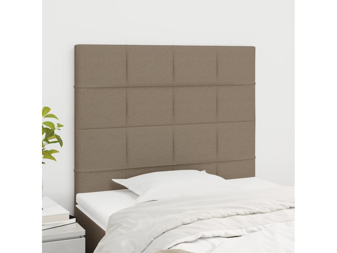 Vidaxl Cabeceira Taupe 90x5x118/128 Cm Tecido