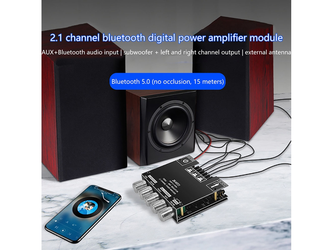 1 Subwoofer Bluetooth 5.0 De 2.1 Canais (2x50w+100w)