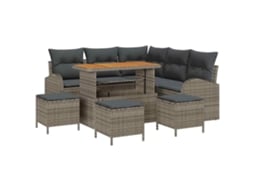 Maison Exclusive - Conjunto De Sofá De Jardim Com Almofada 9 Pcs Cinzeto