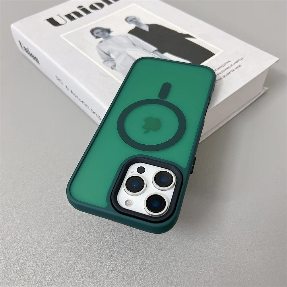 (iphone 13 Pro Max, Verde Escuro) Capa Magsafe Com Carregamento Sem Fio Magnético Para Iphone, Com Acabamento Fosco.