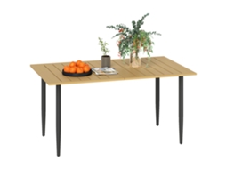 Mesa De Jardim Marrom 150x90 Cm Impermeável, Com Buraco Para Guarda-sol