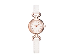 Relógio de Quartzo com Pulseira de Couro Pu Estilo Simples e Fashion para Mulher (branco)