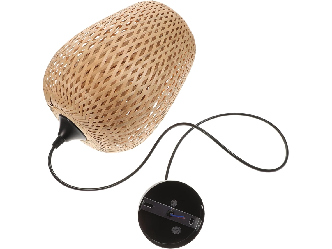 Luminária De Teto Elegante E Rústica Em Bambu Para Sala De Estar.