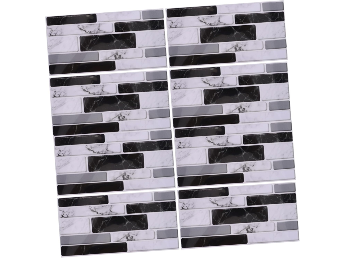 Conjunto 27 Peças Adesivos Parede Efeito Mármore Azulejos Prova Decoração Cozinha Banheiro Escritório Estar GOKOCO