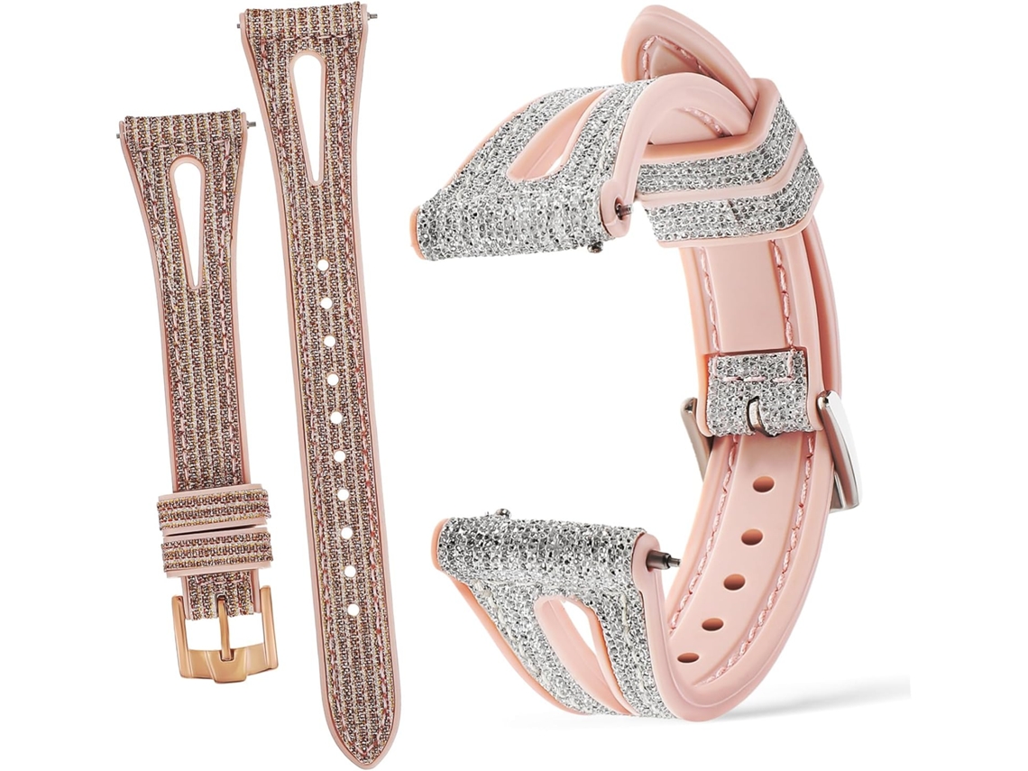Conjunto De 2 Pulseiras Relógio Com Glitter Para Smartwatches, Finas