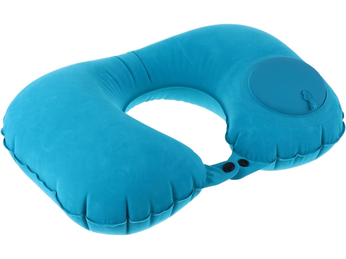 Almofada de Viagem Inflável em Formato U, Feita Pvc, com Suporte para o Pescoço. Portátil CHABERLU