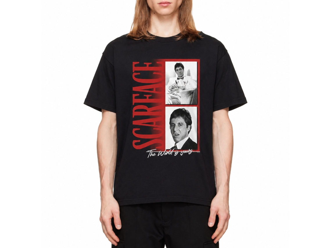 Rockinstone Scarface Logo Pics Black T-shirt Size:xl