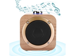 Altifalante Portátil De Madeira Bluetooth 4.2 Ds Q1b Amarelo Lalamoli (Recondicionado Como Novo)