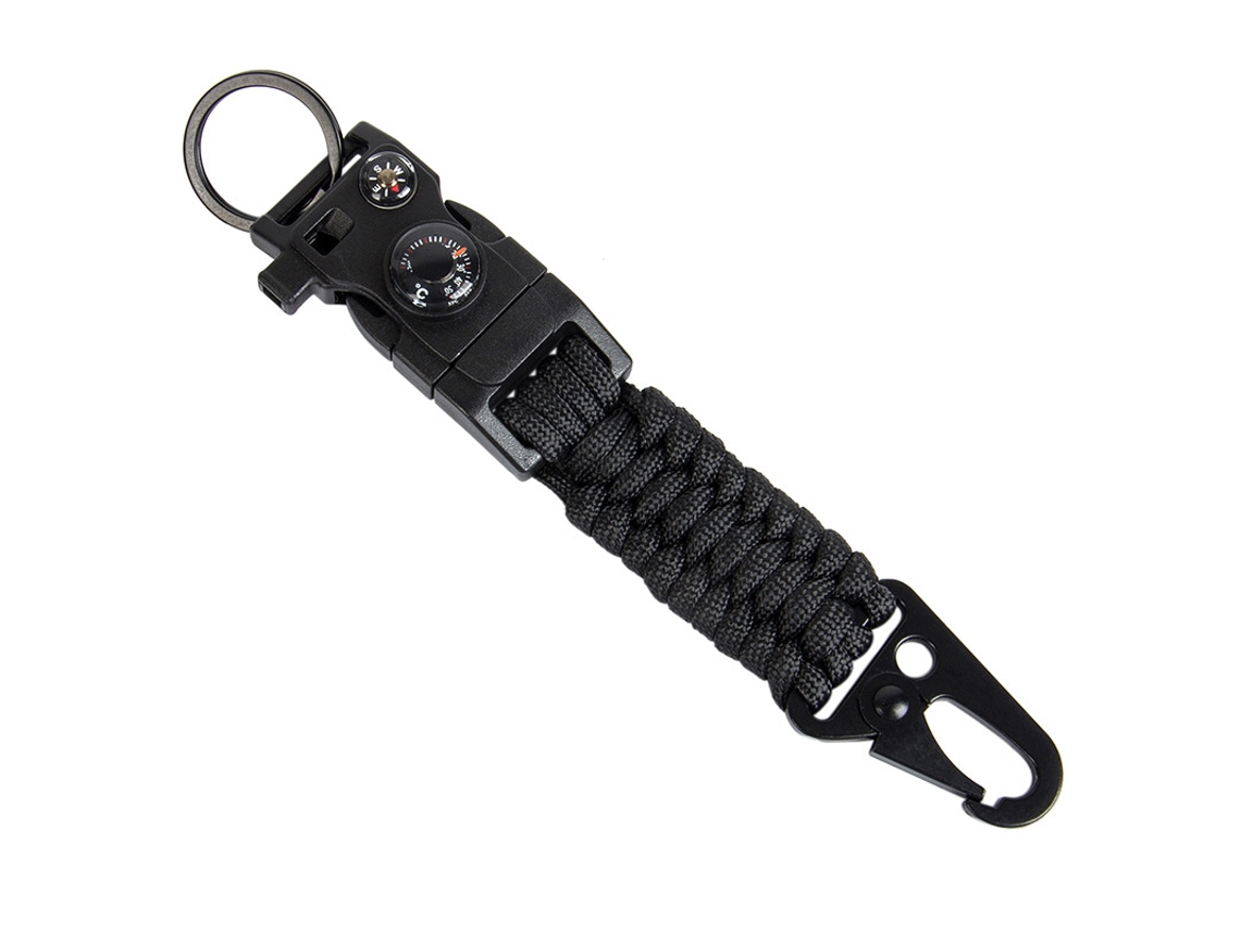 Chaveiro de Paracord 7 Núcleos com Bússola, Isqueiro e Apito, Acessório de Sobrevivência para Acampar Ao Ar Livre, Durável, Utilização Mult STELASPLEN