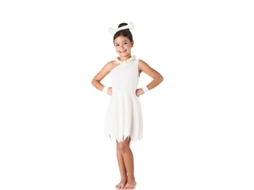 Fato de homem das cavernas branco elegante para menina