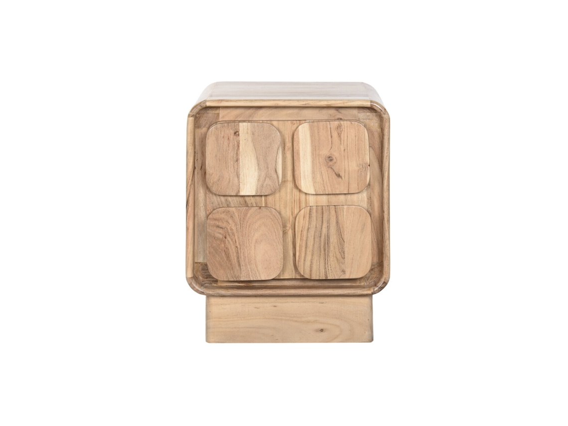 Mesa de cabeceira em MDF de acácia natural 40x40x50cm ALEXANDRA HOUSE