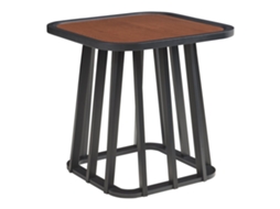 Mesa de apoio Burgess quadrada 51x51x51 cm preto/nogueira EN.CASA