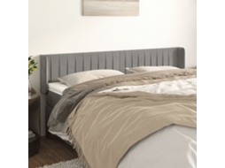 Vidaxl Cabeceira De Cama C/ Abas Veludo 147x16x78/88 Cm Cinzento-claro
