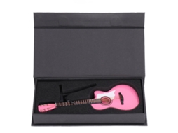 Mali modelo de Guitarra Rosa Faisão 18cm Design Preciso Presente para Brincar Instrumento Musical