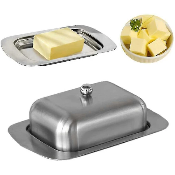 Manteigueira De Aço Inoxidável Com Tampa, Recipiente Sólido Para Queijo E Manteiga, Caixa De Armazenamento