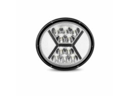 Farol De Trabalho Led Redondo 39 Leds Com Drl Branco E Anel Amarelo Para Carro, Moto E Empilhador