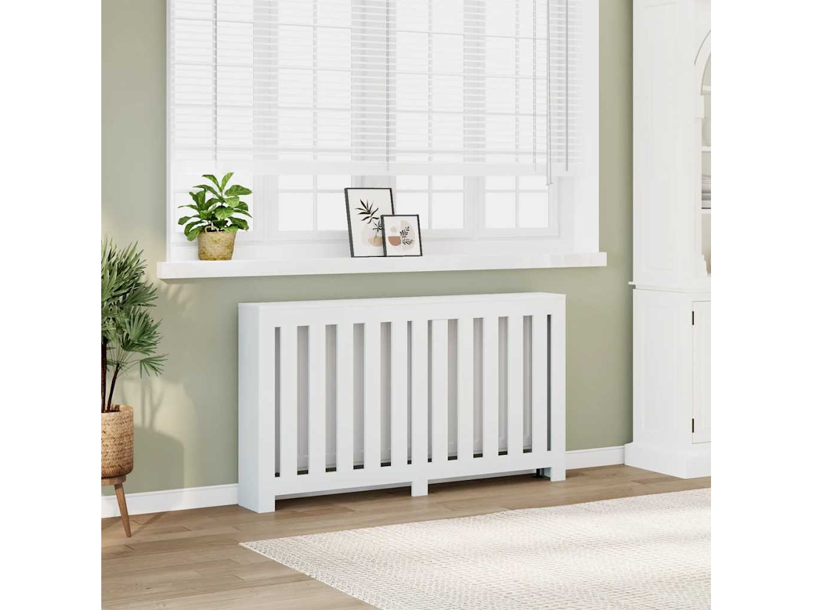 Vidaxl Cobertura De Radiador 149x20x82 Cm Derivados De Madeira Branco