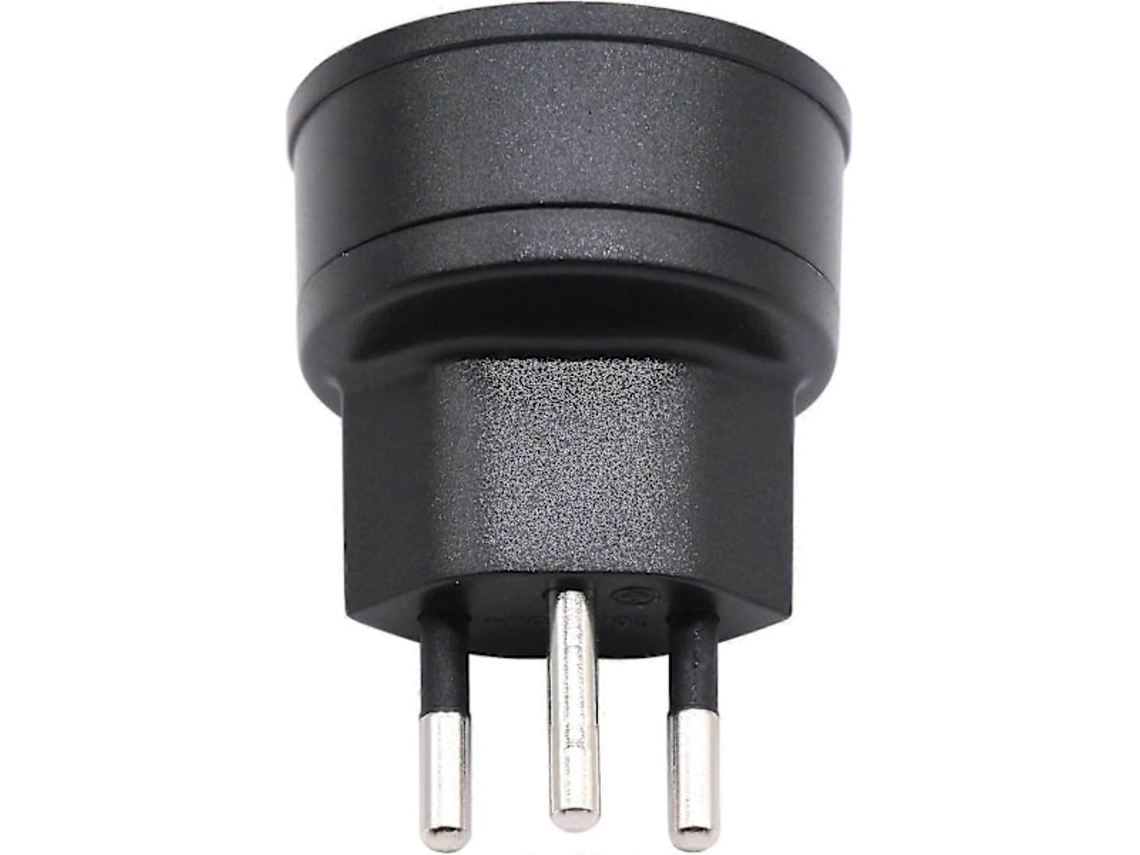 Adaptador De 2 Pinos Da Ue Para Suíça/liechtenstein Tomada 3 De/fr/it/es Visitantes França/alemanha(1 Unidade, Preta)