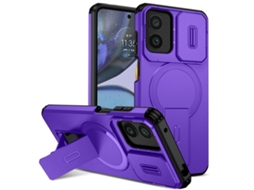 Capa Para Telemóvel Zruxe Compativel Com Motorola Moto G Play 4g 2024 / G22 (suporte Magsafe - Proteção Deslizante - Roxa)
