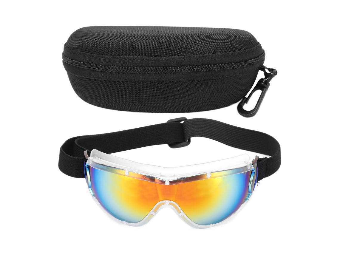 Óculos de proteção infantil para luta na água, anti-respingos, à prova de vento, à prova de areia, proteção UV, branco e vermelho.