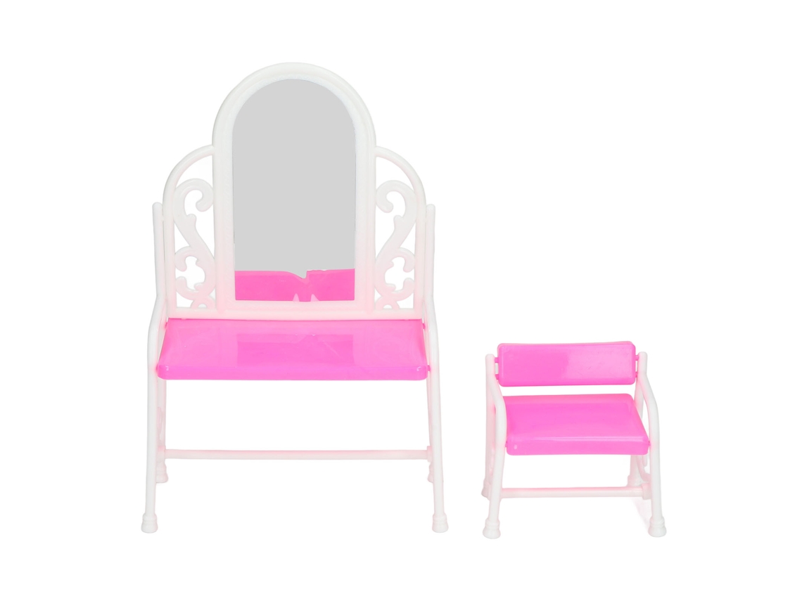 Primerox poltrona e Console de Casinha de Bonecas Miniatura com Espelho Diy Simulação Realista
