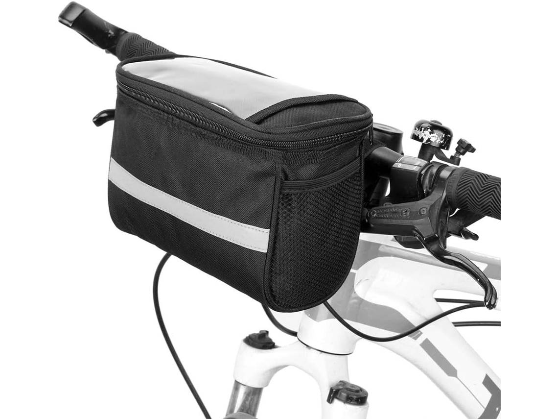 MEOIRUERY Bolsa Para Guidão De Bicicleta Com Bolso Frontal Isolado Bolsa Para Guidão Mtb Bolsa Térmica Com Faixas Refletoras