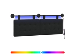 Conjunto 1 Cabeceira De Quarto Vidaxl Preto Tecido (130 X 55 X 5 Cm)