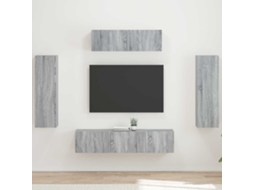 Vidaxl Gabinete Para Tv 5 Unid. Cinza Sonoma
