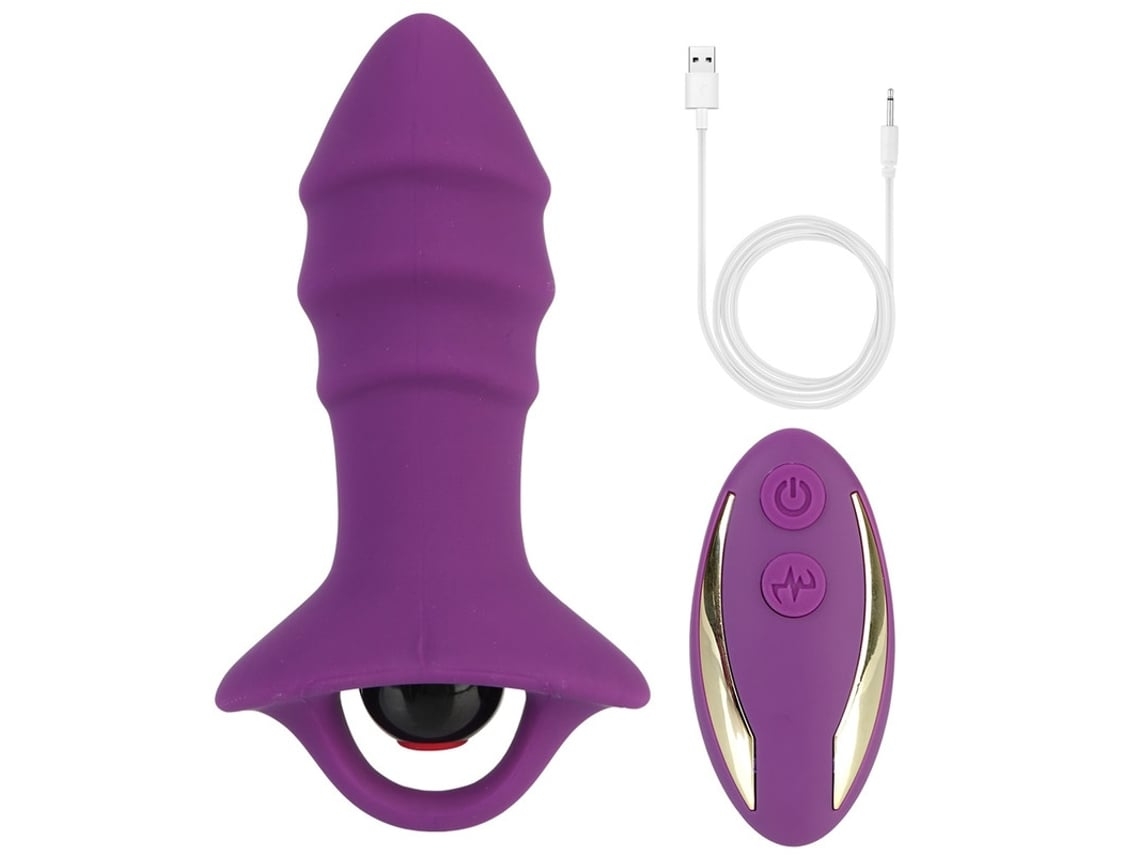 Vibrador de Plugue Anal de Controle Remoto com 9 Modos para Adultos Roxo DIGITALLAB