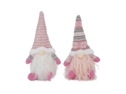 Mali 2pcs Bonecas Sem Rosto de Papai Noel Decorativos de Natal Bonecas de Tecido Branca e Rosa
