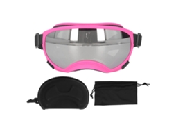 Óculos de Sol para Cães com Proteção UV, Leve, Ventilados e Confortáveis, Moldura Rosa e Lentes Prateadas | S/MARCA