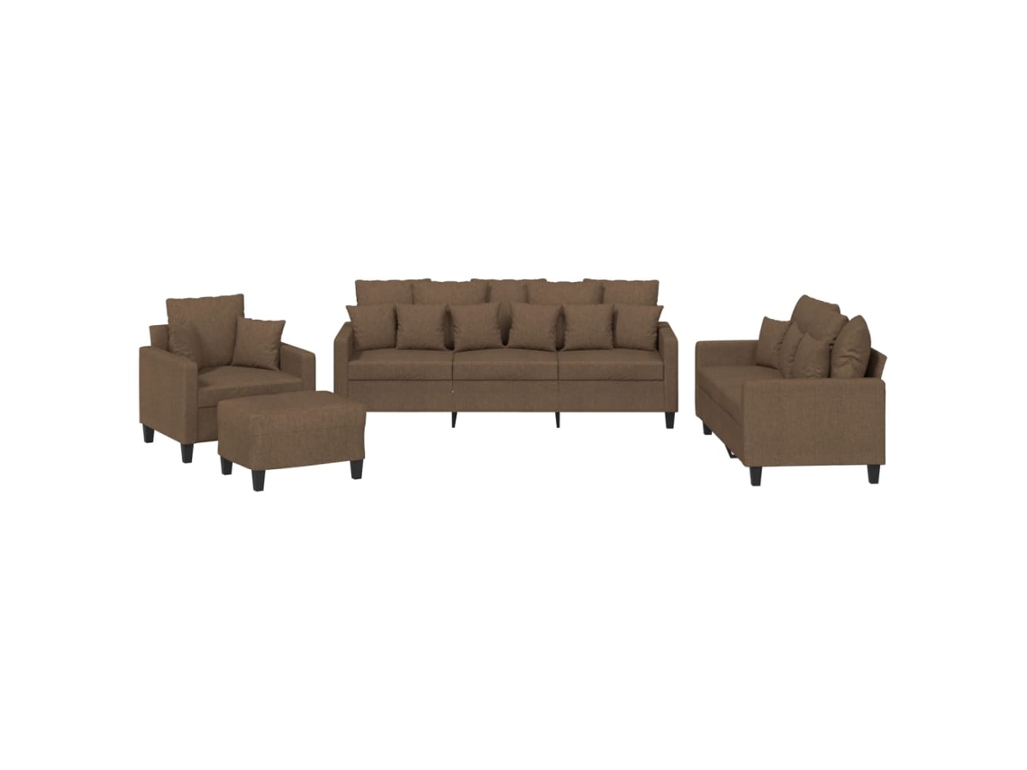 Sofa Set, Sofa Sets Vidaxl Marrom Tecido (n/a)